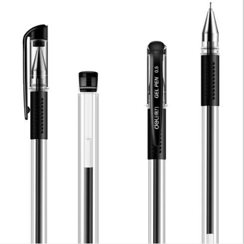 【12支装】得力6601中性笔 财务办公水性笔 签字笔 黑色0.5mm水笔